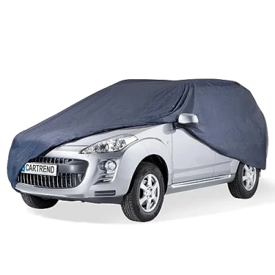 Abbildung von cartrend Vollgarage &quot;New Generation&quot;, Auto Abdeckplane, wetterfeste, waschbare Abdeckung, Polyester blau, mit Aufbewahrungstasche, für SUV, 503 x 213 172 cm