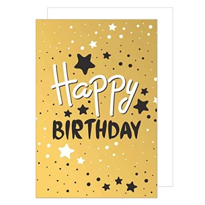 Abbildung von Edition Seidel Premium Geburtstagskarte mit Goldprägung und Umschlag. Glückwunschkarte Grusskarte Billet Geburtstag Happy Birthday Mann Frau einzelne eine Sprüche Karte Gold (G2321 SW022)