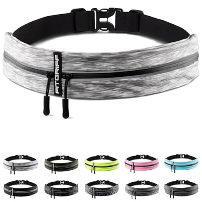 Abbildung von Fitgriff® Laufgürtel für Handy Lauftasche Jogging, Hüfttasche, Sportgürtel, Running Belt zum Joggen, Laufen, Sport, Fitness passend alle Smartphones (White, 62 90cm Bauchumfang)