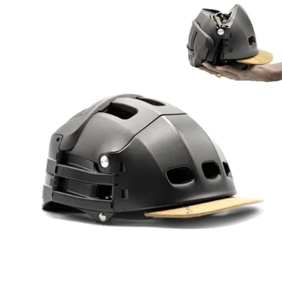 Abbildung von Overade Plixi Faltbarer Helm für Fahrräder, E Scooter Volumen durch 3 geteilt ce en1078 Zertifiziert, gleicher Schutz wie EIN klassischer (Titanium Grey, S/M (54 58 cm))