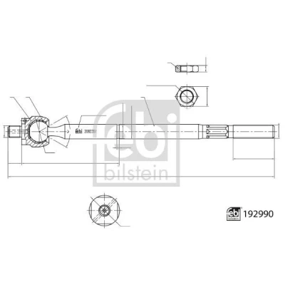 Abbildung von FEBI BILSTEIN 192990 Axialgelenk Vorderachse 323mm mit Kontermutter TOYOTA: Avensis II Saloon