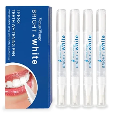 Abbildung von Venus Visage Teeth Whitening Stift, 40+ Zahnaufhellung Anwendungen, Schmerzfreies Zahnbleaching für Weiße Zähne, Schnelles Zähne Aufhellen, Sanftes &amp; Zahnschonendes Bleichen (4er Pack, Mint)