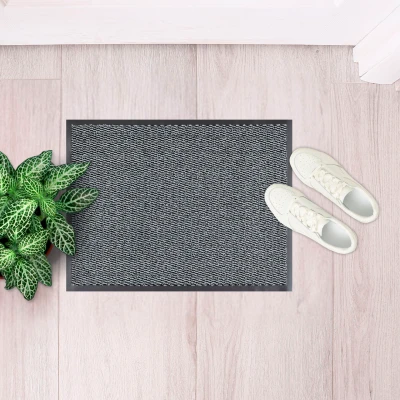 Abbildung von andiamo Schmutzfangmatte Easy Teppichläufer für den Hauseingang Einsetzbar im Flur als Türmatte oder Läufer Hellgrau 90 x 250 cm