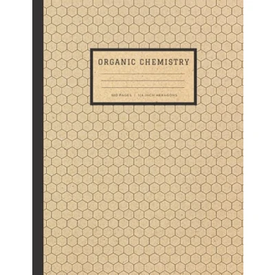 Abbildung von Organic Chemistry: Hexagonal Graph Paper Composition Notebook 100 Pages, 1/4 Inch Hexagons, Works With Chemistry Stencil Hex Grid Book for ... Student Lab Brown Style