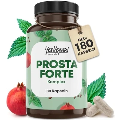 Abbildung von Prostata Kapseln hochdosiert (180 Kapseln) Komplex u.a. aus Kürbiskern, Brennnessel, Granantapfel, Selen uvm. Vegan