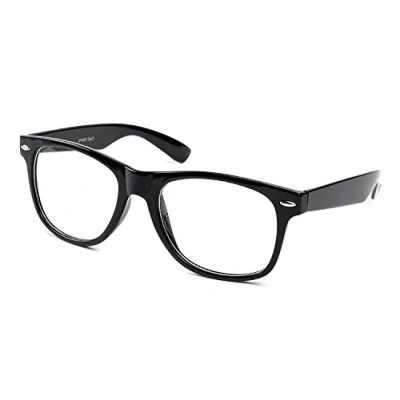 Abbildung von retroUV® Hornbrille ohne Stäke für Frauen und Männer Nerdbrille Retro Brille