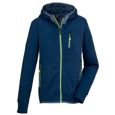 Abbildung von Killtec Strickjacke »KOS 159 BYS FLX JCKT«, Melange Optik, farbige Akzente, elastisch, Kinnschutz, Taschen