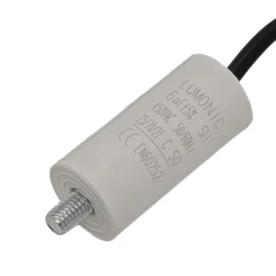 Abbildung von Lumonic Anlaufkondensator 6µF 450V mit Kabel I 26x55mm 6uF Motorkondensator Kunststoffgehäuse Betriebskondensator für Pumpen, Rasenmäher, Werkzeuge