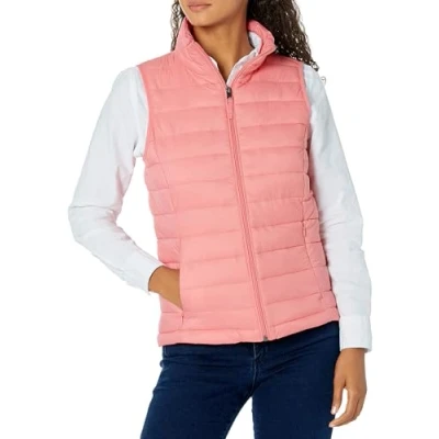 Abbildung von Amazon Essentials Damen Leichte, Wasserbeständige Pufferweste, Verstaubar, Rosa, XL