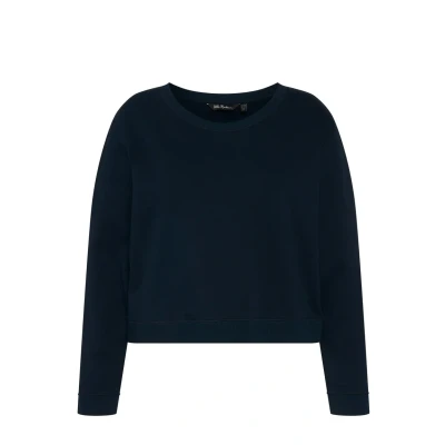 Abbildung von Ulla Popken Damen Cropped Sweatshirt, Marine, 46 48 EU