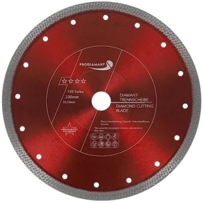 Abbildung von PRODIAMANT Premium Diamanttrennscheibe Fliese Feinsteinzeug 230 mm x 22,23 230mm Fliesenscheibe für Winkelschleifer