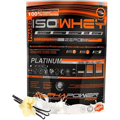 Abbildung von ALPHAPOWER FOOD CFM Whey Isolate Protein Pulver I Eiweißpulver, Eiweiss Shake 1kg Vanille IsoWhey