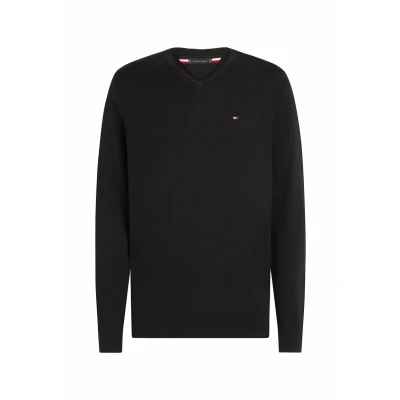 Abbildung von Tommy Hilfiger Essential V NECK Strickpullover, Herren, Größe: 3XL, Black