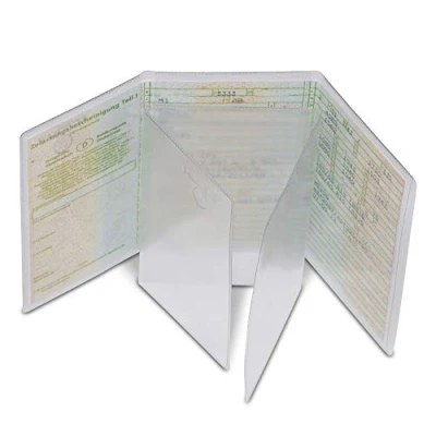 Abbildung von Nekava 2 Stück, Kfz Schein Hülle perfekte Ausweishülle für Ihren Zulassungsschein. Die transparente Schutzhülle aus hochwertigem PVC schützt vor Schmutz, Staub und Wasser.