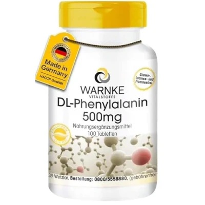 Abbildung von DL Phenylalanin 500mg 100 Tabletten hochdosiert &amp; vegan Warnke Vitalstoffe Deutsche Apothekenqualität