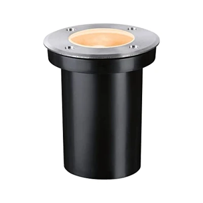 Abbildung von Paulmann 94732 LED Außenleuchte Bodeneinbauleuchte Goldlicht insektenfreundlich IP65 rund 110mm 2200K 4,3W 320lm 230V Edelstahl, Kunststoff GU10