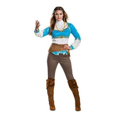 Abbildung von Disguise Damen Zelda Breath Of The Wild kostuum voor volwassenen Kost me in Erwachsenengr e, Blau, Large (12 14) US EU