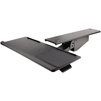 Abbildung von Tastaturablage Höhenverstellbare Tastatur und Mausablage, 25 x 66 cm Ergonomische Schreibtisch/Computer mit Mauspad &amp; Handgelenkauflage Kipp/Drehfunktion (KBTRAYADJ2)