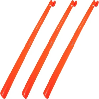 Abbildung von biped 3er Set Kunststoff Schuhlöffel 65 cm mit Haken z1557 (leuchtorange)