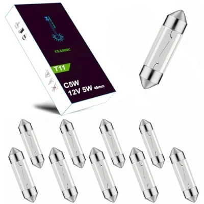 Abbildung von LIGHTWORLD24 10 x Soffitte 12V 5W C5W SV8,5 45mm Kennzeichenbeleuchtung Glühlampe PKW Innenraum Kofferraum Handschuhfach