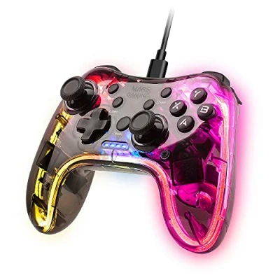 Abbildung von MarsGaming MGP C, Professionelles Neon RGB Gamepad, Duale Haptische Vibration, Analoge Joysticks, Controller für PC, SWITCH, PS3, Raspberry Pi, Mac, Android