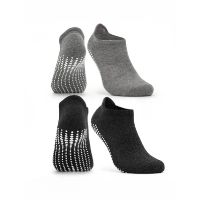 Abbildung von Occulto Damen &amp; Herren Yoga Socken 2 4er Pack (Modell: Mady) Paare Schwarz Grau 35 38