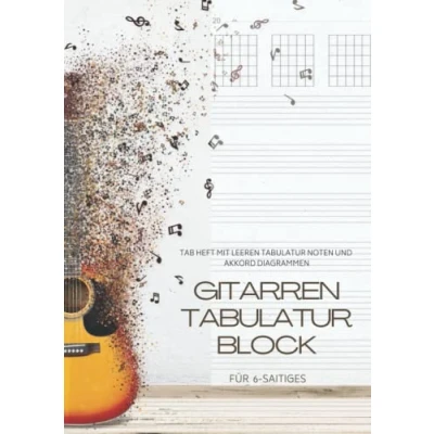 Abbildung von Gitarren tablature Block für 6 saitiges Tab Heft Mit leeren Tabulatur Noten und Akkord Diagrammen: Zum Komponieren eigener Musik, Schreiben von ... Qualitätspapier 90 gr/m2