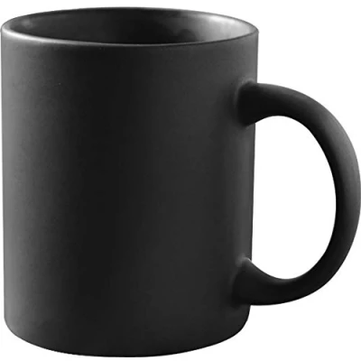 Abbildung von Smilatte 325 ml mattschwarze Porzellan Kaffeetasse, klassische Keramiktasse mit Hanlde für Latte Cappuccino Tee, mattschwarz