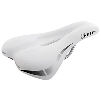Abbildung von Velo Wide:Channel Touringsattel, Fahrradsattel, O Zone Full Cut, Wide Channel, Arc tech Gefederter Stützpunkt, weiß, 168 mm