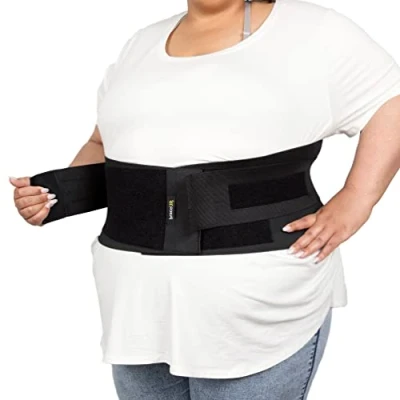 Abbildung von BraceUP Rückenbandage in Übergröße für Frau und Mann 3XL bis 5XL Extra große untere Rückenstütze mit Riemen Kompression, Unterleibsbinde (3XL)