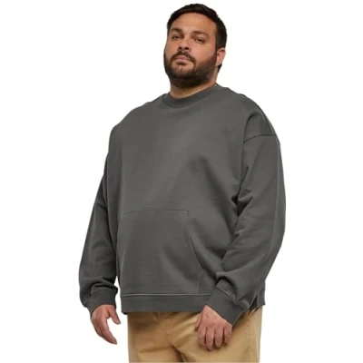 Abbildung von Urban Classics BOXY Pocket CREW Sweatshirt, Herren, Größe: XXL, Darkshadow