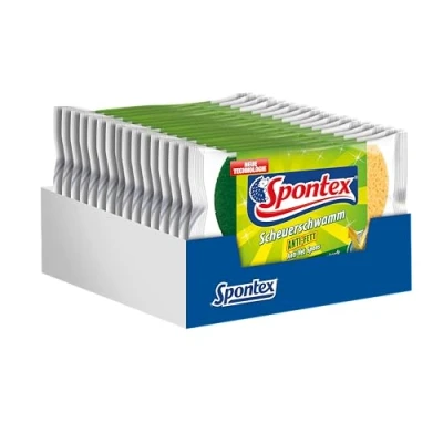 Abbildung von Spontex Scheuerschwamm Anti Fett, 32 Stück, saugstarker Reinigungsschwamm, waschbar, für alle robusten Oberflächen (16 x 2er Pack)