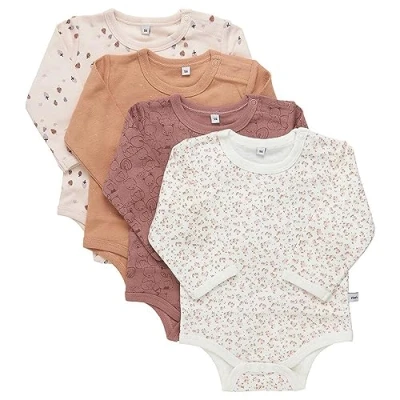 Abbildung von PIPPI Unisex Baby 4er Pack Body LS Kleinkind Unterwäsche Satz, Burlwood, 98