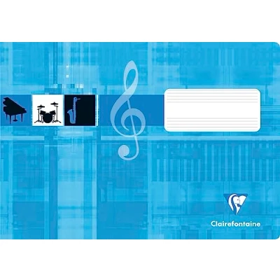 Abbildung von Clairefontaine 31514C Notenheft ideal für Musikunterricht, DIN A5 quer, 8 Blatt, 90g, 1 Stück, türkis