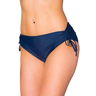 Abbildung von Aquarti Damen Bikinihose mit Raffung und Schnüren, Farbe: Dunkelblau, Größe: 50