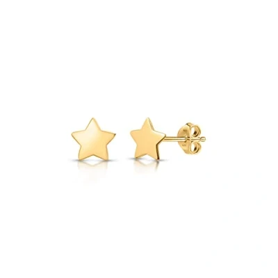 Abbildung von Amberta Damen Himmlisch Ohrstecker aus 925 Sterling Silber: 18K Vergoldete Flacher Stern