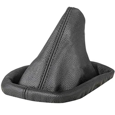 Abbildung von L &amp; P Car Design Schaltsack Schaltmanschette kompatibel mit BMW 3er e30 e36 5er e34 100% Echtleder Leder (Naht schwarz)