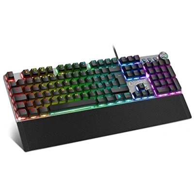 Abbildung von EMPIRE GAMING Stardust Gamer Tastatur Opto Mechanische Tasten RGB LED Hintergrundbeleuchtung Programmier Software Abnehmbare Handauflage (QWERTZ, Deutsche)