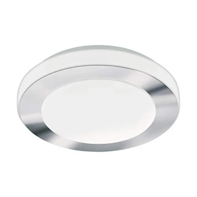 Abbildung von EGLO LED Deckenlampe Carpi, Deckenleuchte Bad, Badezimmer Lampe aus Metall in Chrom und Kunststoff Weiß, Feuchtraumleuchte warmweiß, IP44, Ø 30 cm