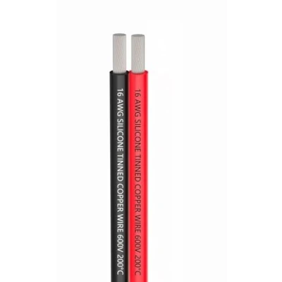 Abbildung von 16 AWG Silicone Electric Wire 10 Metres [Black 5 m Red m] 2 Conductors Parallel Cable Soft and Flexible 1.3 mm² Hooks Oxygen Free Strands Tinned Copper TUOFENG