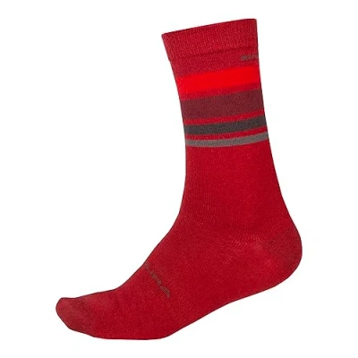 Abbildung von Endura BaaBaa Merino Stripe Fahrradsocken für Herren, Rot, S