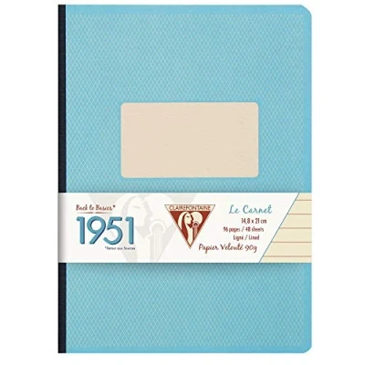 Abbildung von Clairefontaine 195446C Kladde 1951 Back to basics, 96 Blatt, liniert, DIN A5, 14,8 x 21 cm, mit gebundenem Einband und weichem Deckel, 1 Stück, rot