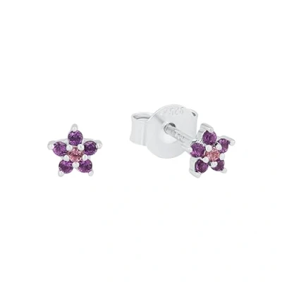 Abbildung von Prinzessin Lillifee Kinder Ohrstecker Mädchen Stern 925 Silber Zirkonia lila rosa
