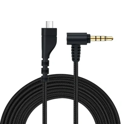 Abbildung von Mcbazel Ersatz Audio Headset Kabel für SteelSeries Arctis 7/Arctis 5/Arctis 3/Arctis Pro Gaming Headset, Nylon, 2 m, Schwarz