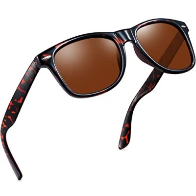 Abbildung von Joopin Retro Sonnenbrille Herren Polarisiert Sport Rechteckige Braun und Vintage Damen Leopard Groß UV400 Schutz (Leopard Braun)