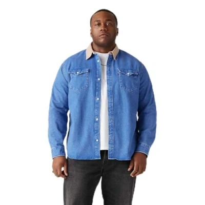 Abbildung von Levi&#039;s Herren Big Relaxed FIT Western Hemd mit Button Down Kragen, Wade Vintage WASH, 1XL