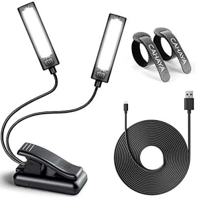 Abbildung von CAHAYA Notenständer LED Licht mit 3 Helligkeitsmodi Tragbare und einstellbare Lampe USB Kabel für Notenpultleuchte Leselampe Notenpultlampe Buchlampe