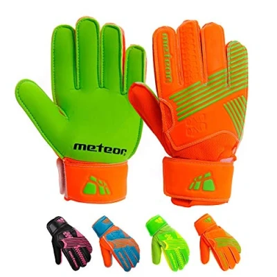 Abbildung von meteor Catch Fussball Torwarthandschuhe fur Kinder Spieler Handschuhe Heren fußball Damen tormann schutzt die Finger tormannhandschuhe Jungen Torwart
