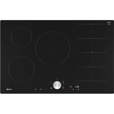 Abbildung von NEFF T68PTV4L0 Induktionskochfeld N90, autarkes Glaskeramik Kochfeld 80 cm breit, Twist Pad, Flex Induction, Home Connect, Smart Hood Automatic, flächenbündig, Schwarz