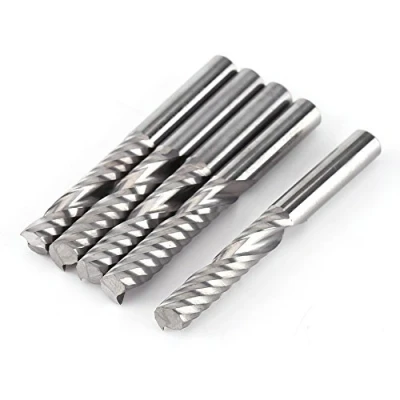 Abbildung von Schaftfräser, Hartmetall Spiral Schaftfräser Einnuten Fräser CNC zum Schneiden von Acryl, PVC, MDF 5 Stück 6mm x 32mm